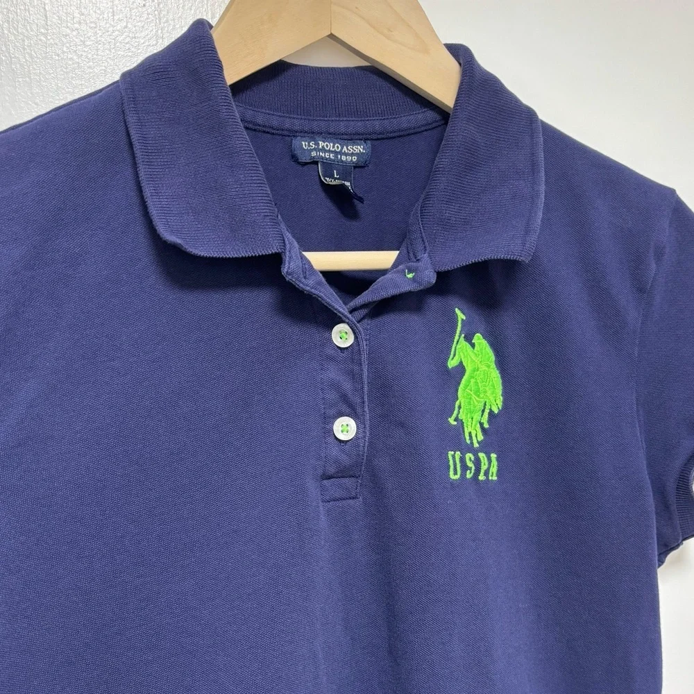 U.S. Polo Assn. women's polo with neon green details, large - Picture 6 of 10
